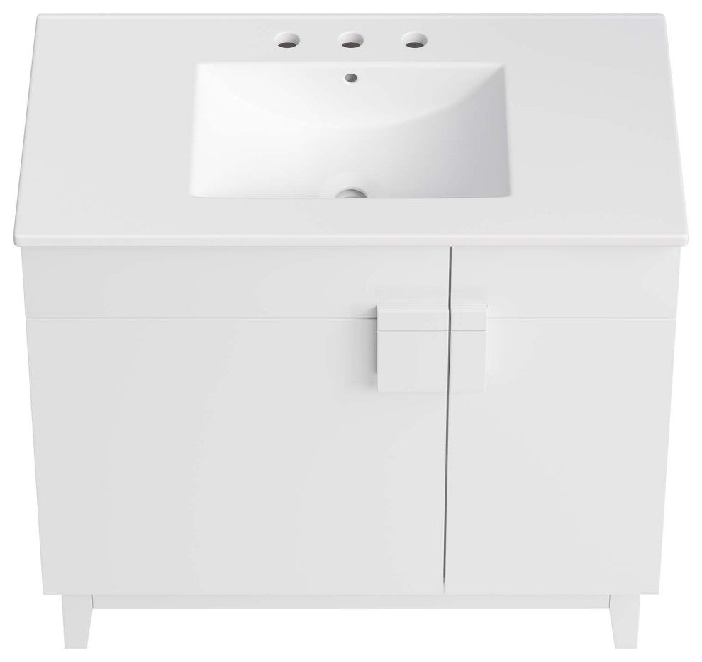 Miles 36" Bathroom Vanity - White White