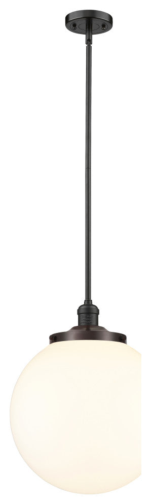 Beacon Pendant, Oil Rubbed Bronze, Matte White