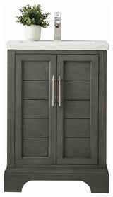 Vanity Art Bathroom Vanity With Sink & Top, Silver Grey, 24", White Ceramic