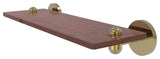 Tango 16" Solid Wood Shelf, Unlacquered Brass