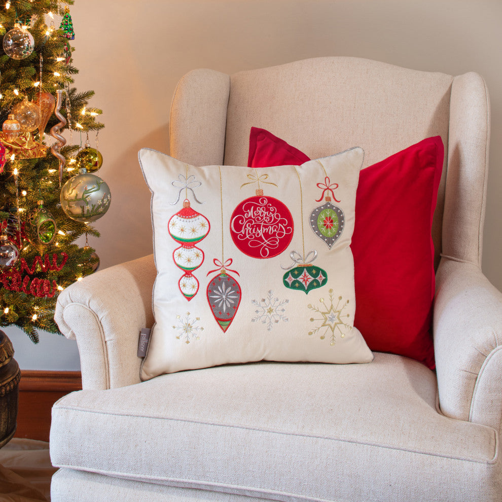 Indoor Velvet Ornaments Multi 17" Throw Pillow Cover