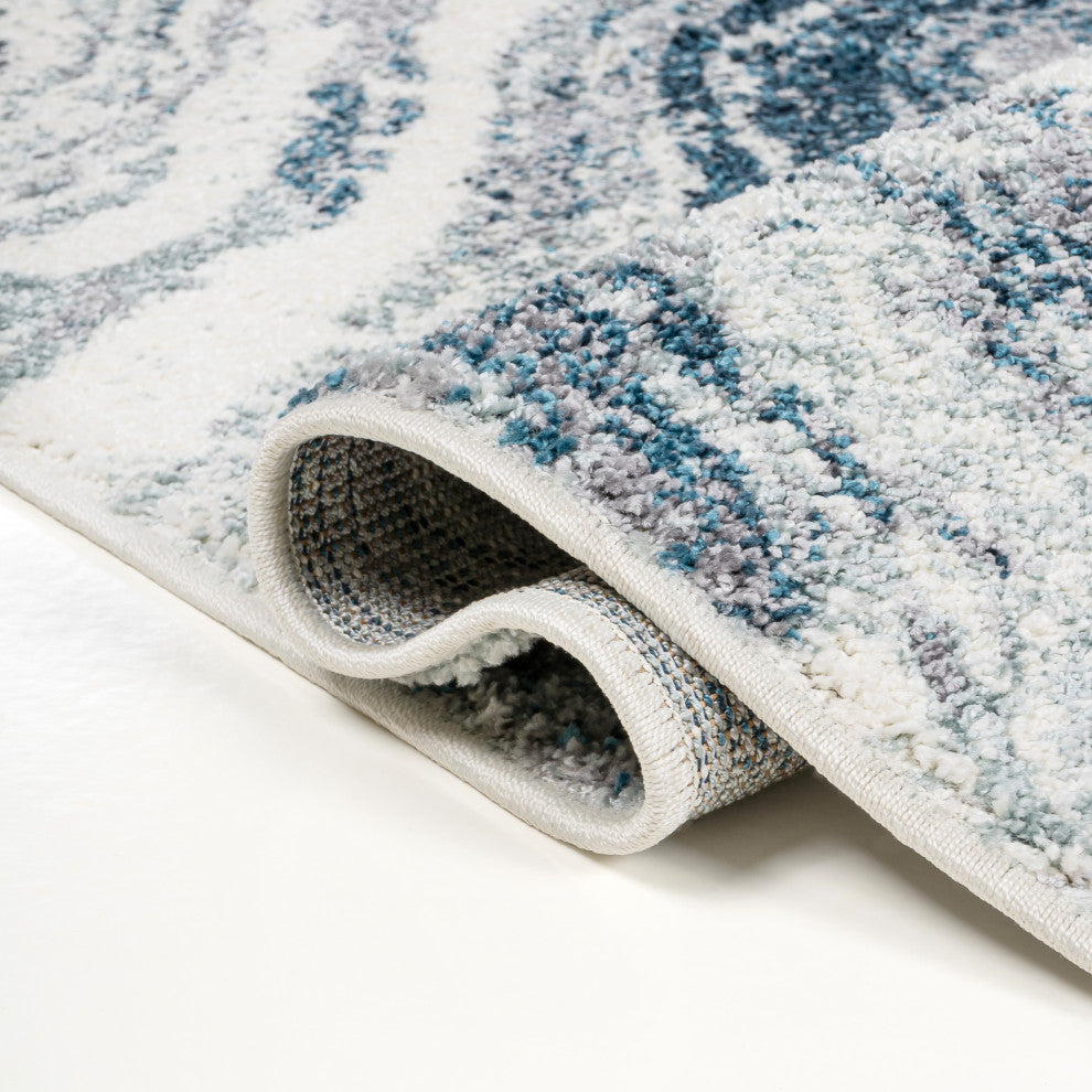 Kassia Contemporary Glam Abstract Marble Area Rug