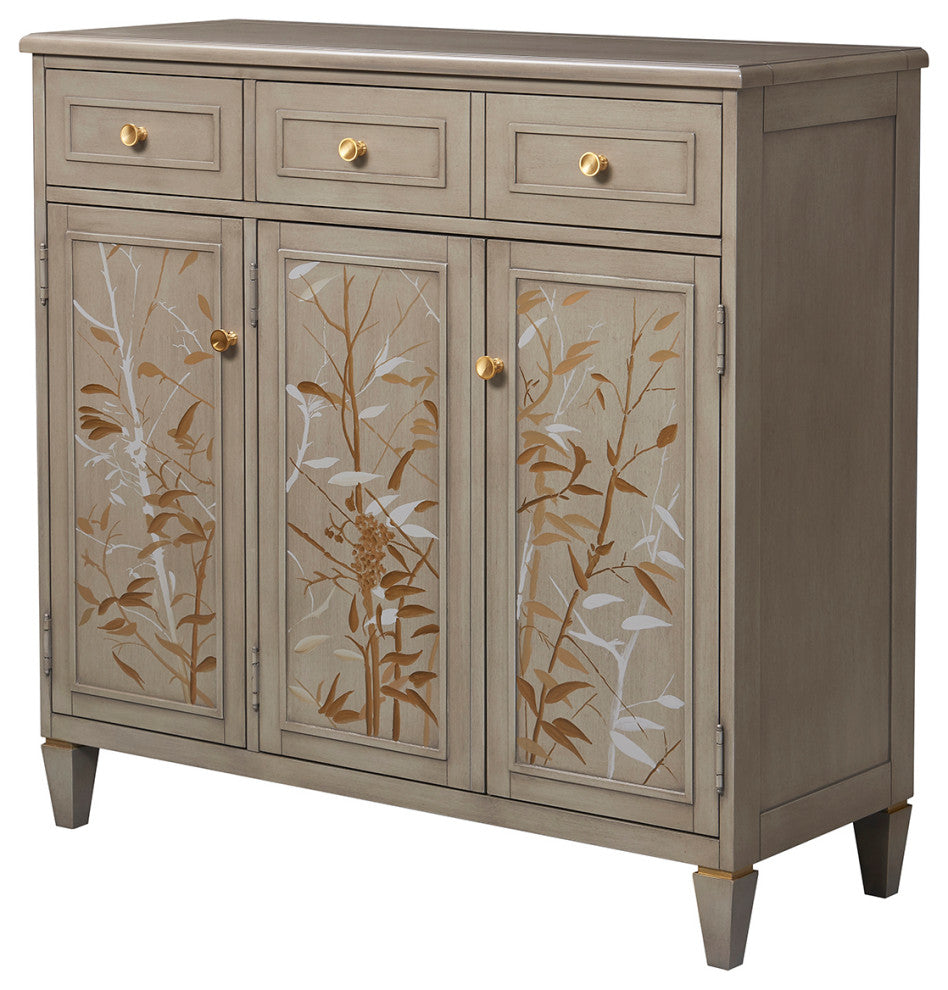 Dauphin Handpainted Entryway Storage Cabinet, Gray Cashmere