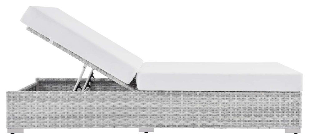 Convene Outdoor Patio Chaise Light Gray White