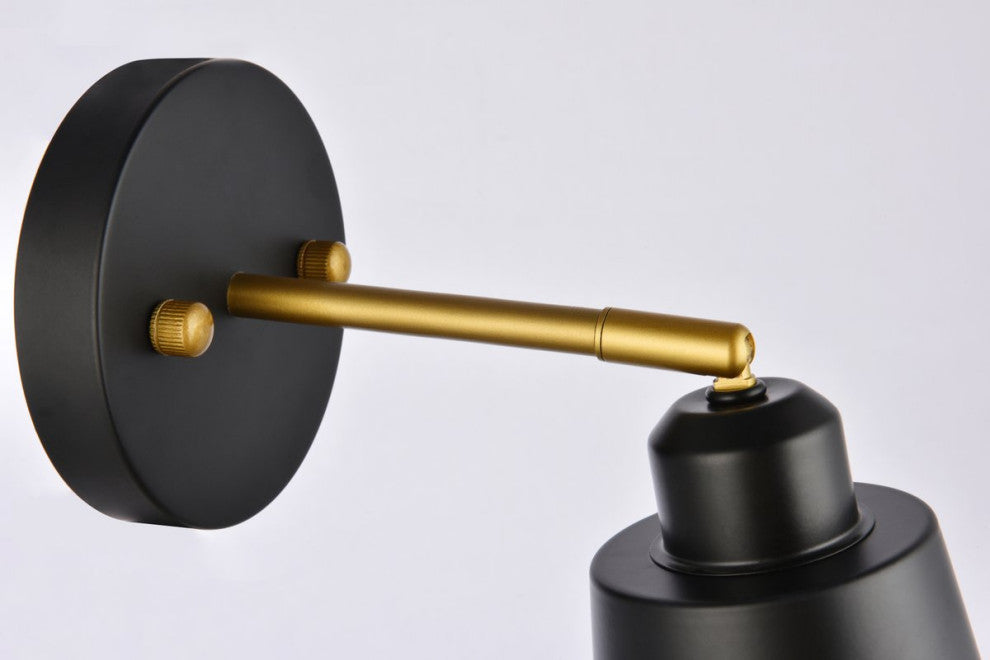 Harriet 5" Black and Brass Wall Sconce