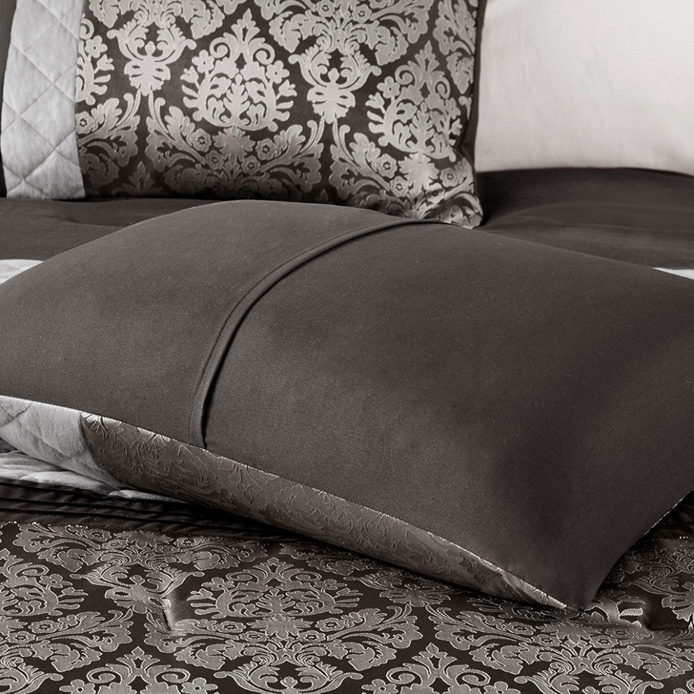 Madison Park Lily 6 Piece Jacquard Comforter Set With Throw Pillows