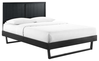 Alana Twin Wood Platform Bed With Angular Frame Black