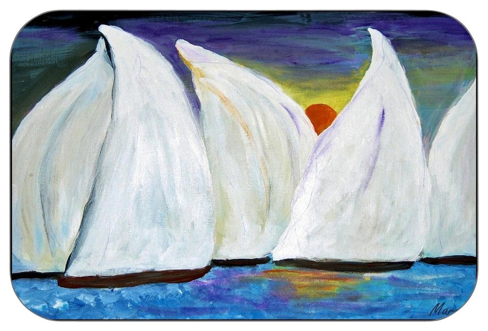 Sunset Sails Plush Bath Mat, 20"x15"