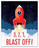 3, 2, 1, Blast Off 16x20 Canvas Wall Art