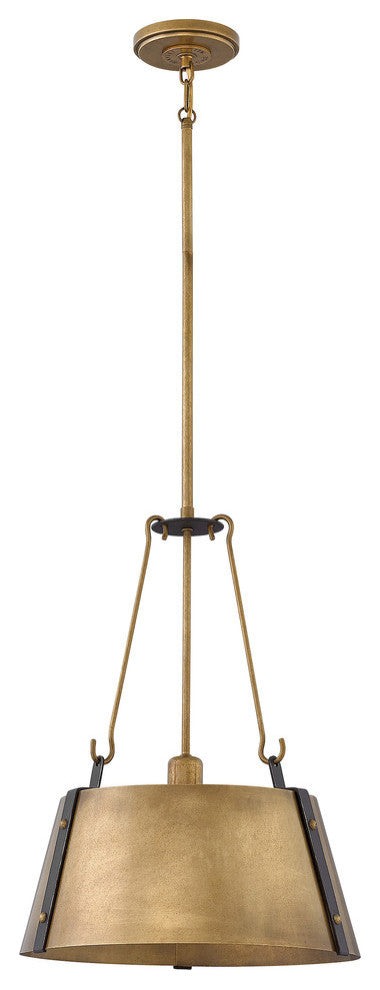 Hinkley Cartwright Medium Drum Pendant, Rustic Brass