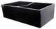 Quatro Alcove Reversible Double Bowl Fireclay Sink, Black