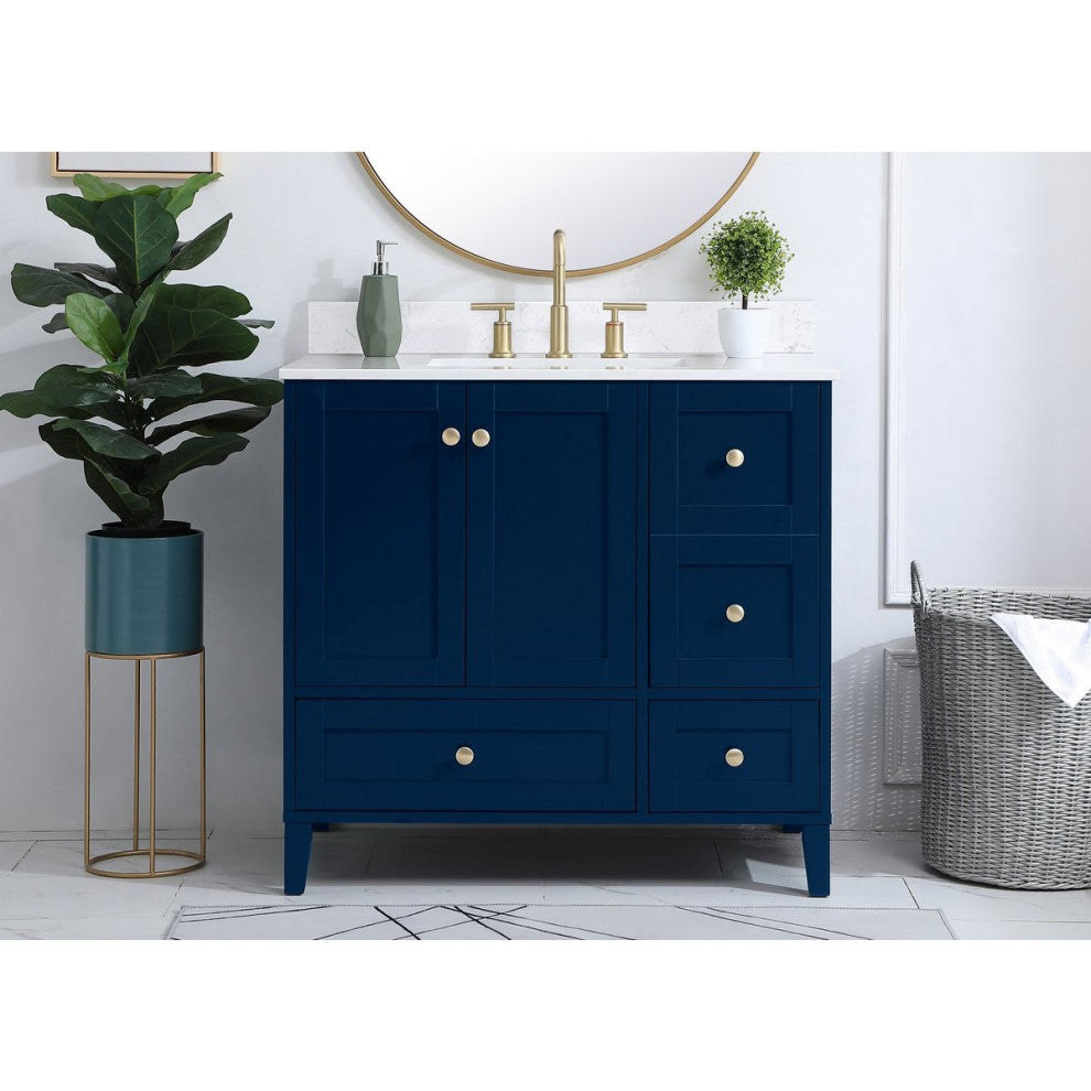 Elegant Decor Sommerville Bathroom Vanity Blue