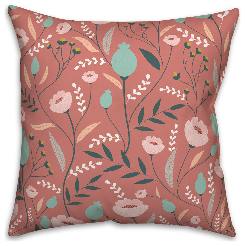 Winding Flowers 18x18 Spun Poly Pillow