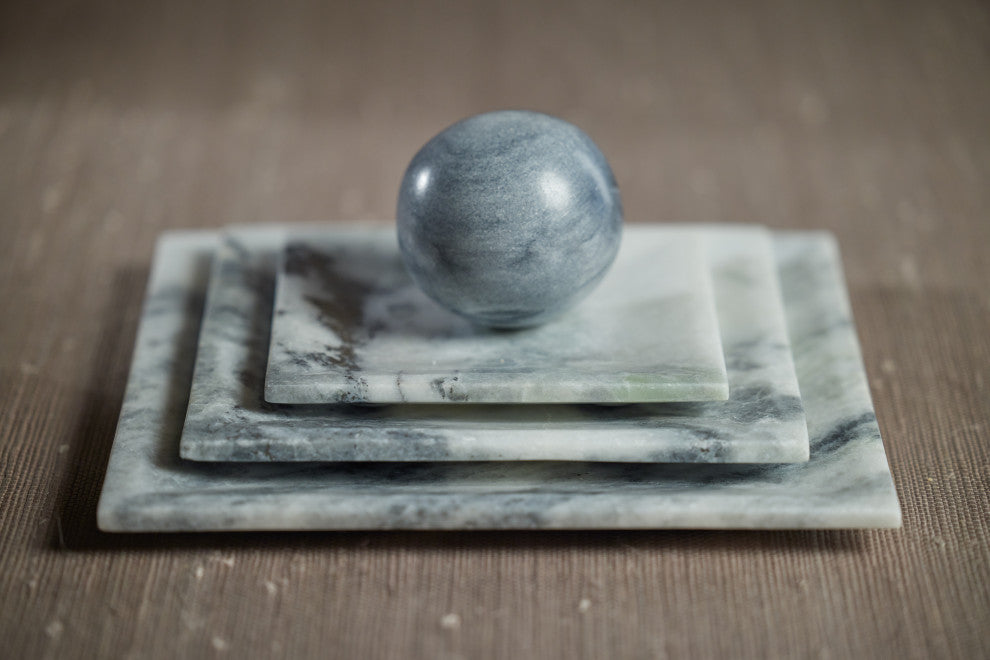 Pordenone Marble Trays, Set of 2, 6"x6"