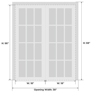 Interior Solid French Double Doors 36x96"