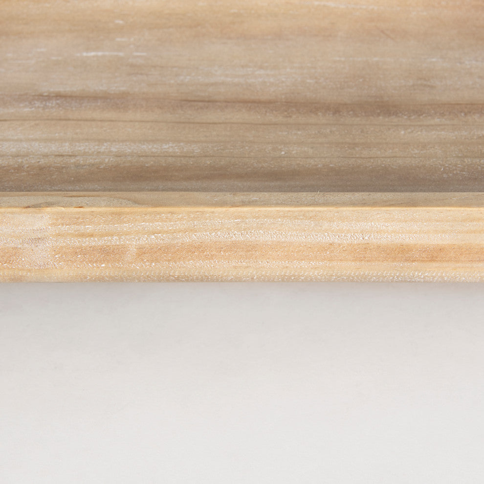 Carver Set of 2 Rectangular White Washed Wood Trays