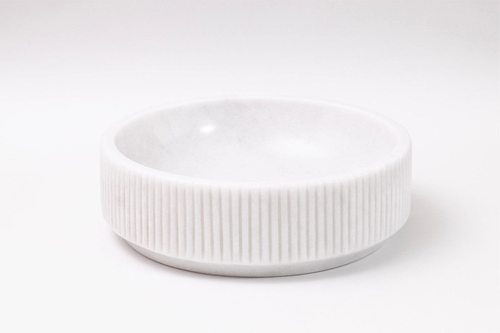 Natural Stone Vessel Bathrooms Sink, Burj Blanc Marble