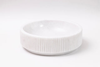 Natural Stone Vessel Bathroom Sink, Burj Blanc Marble