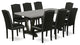 V697En169-9 9-Piece Set, 8 Chairs and Table With High Chair Back, Black