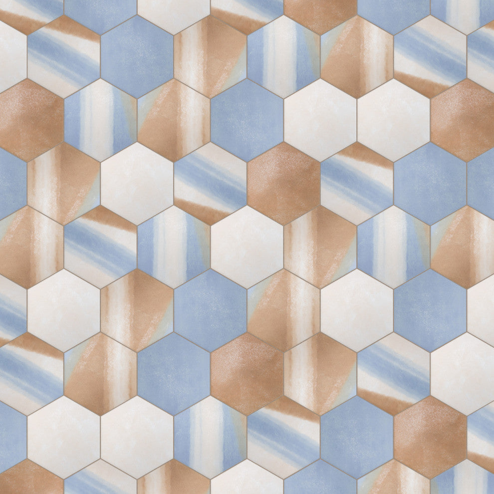 Zahara Hex Deco Mix Porcelain Floor and Wall Tile