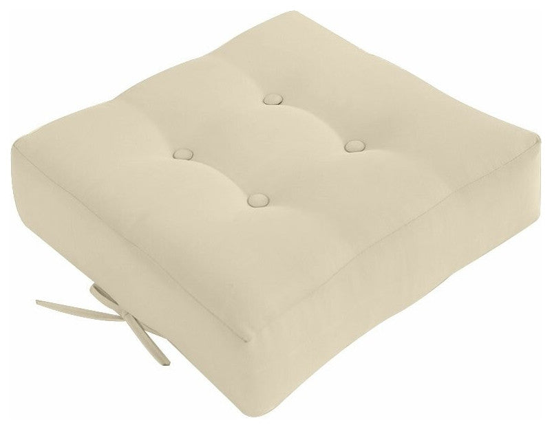 Knife Edge w/Buttons Ottoman Cushion Chair Seat In/Outdoor 16"x16"x5"-AD006