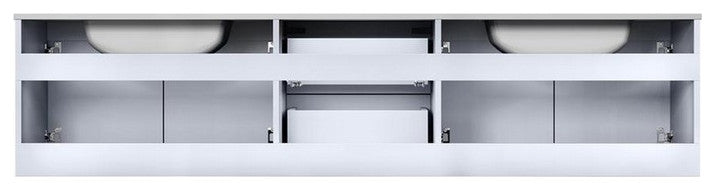 Geneva Transitional Glossy White 80" Double Vanity