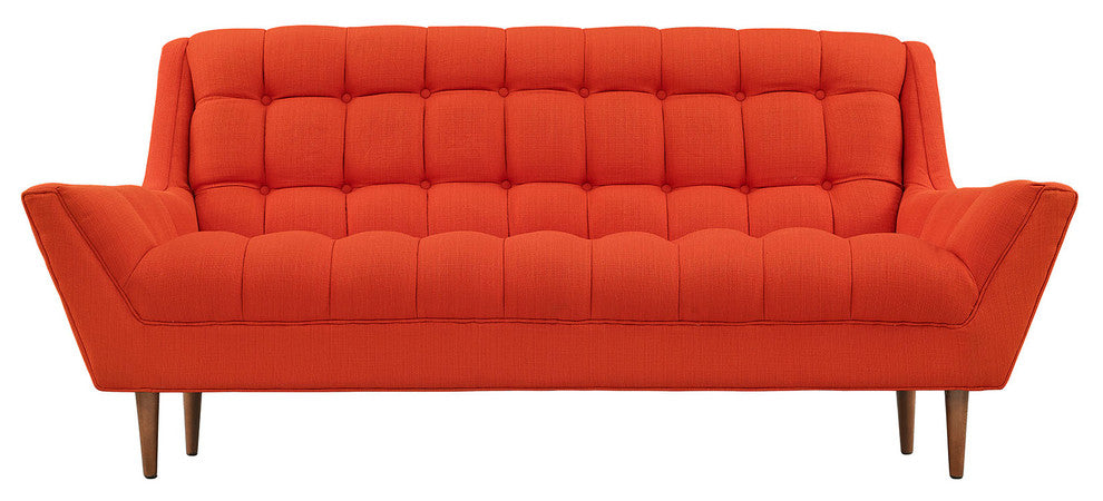 Modern Contemporary Fabric Loveseat , Red, Fabric