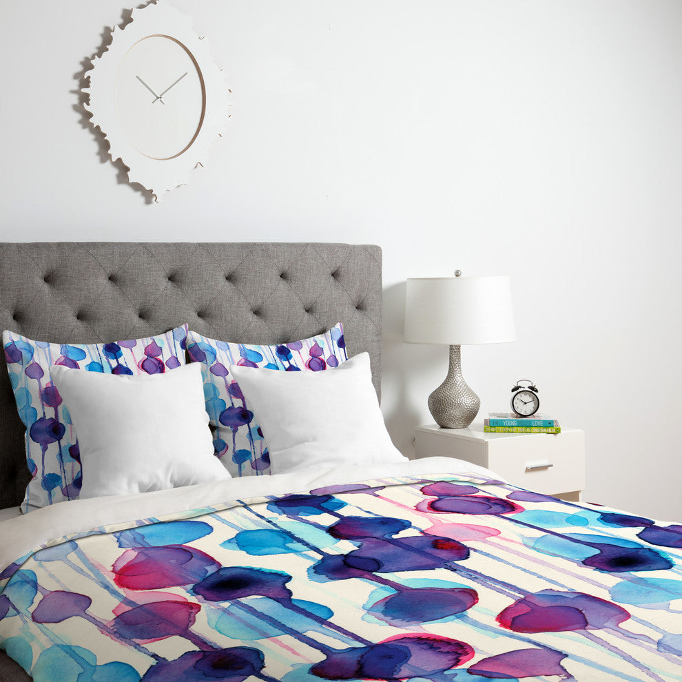 Deny Designs CMYKaren Abstract Watercolor Duvet Cover - Lightweight