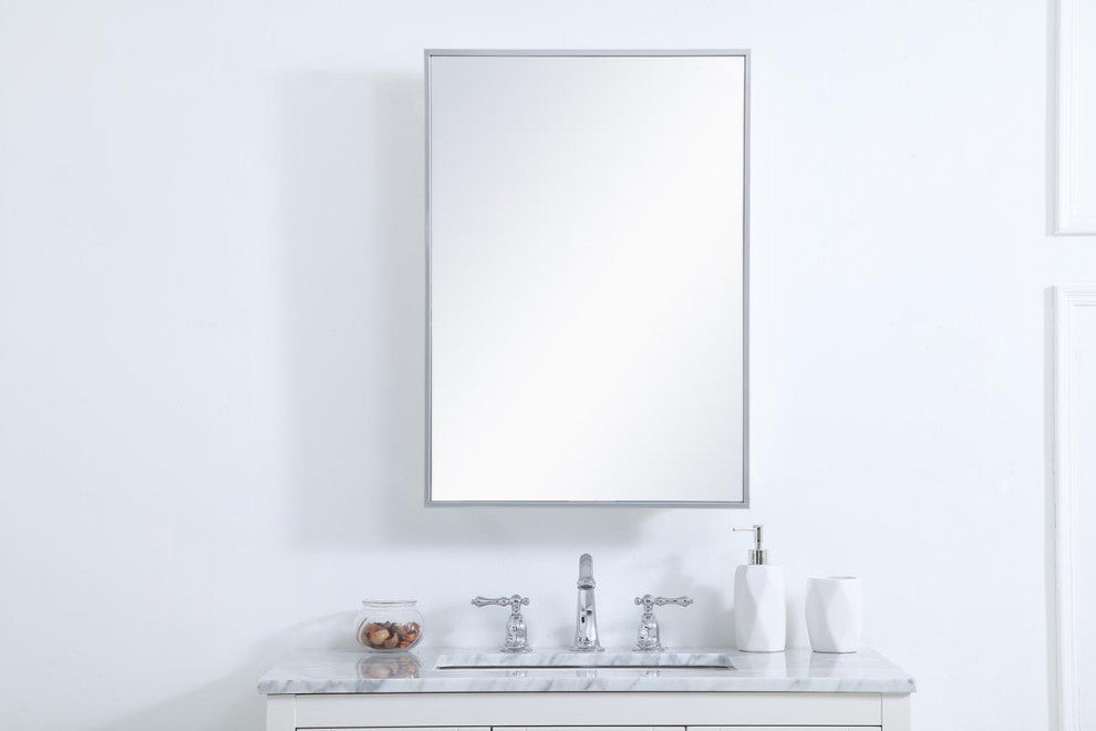 Metal Mirror Medicine Cabinet 20"x28", Silver Finish