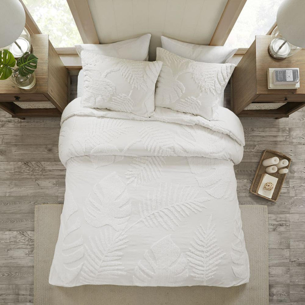 100% Cotton Chenille Palm Duvet Cover Set WithTufted Technique, MP12-6223