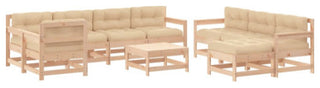 vidaXL Patio Lounge Set with Cushions Outdoor Conversation Set Solid Wood