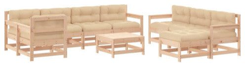vidaXL Patio Lounge Set with Cushions Outdoor Conversation Set Solid Wood
