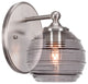 Capri 1-Light Wall Sconce, Brushed Nickel/Smoke Ribbed