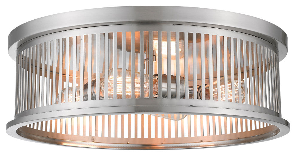 Zlite 334F4BN 4-Light Flush Mount, Brushed Nickel