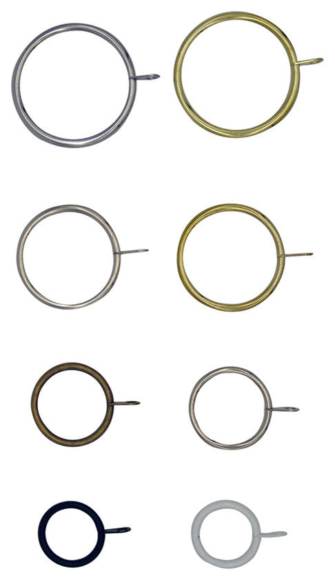 Metal Rings with Eyelet Set of 20, Polished Chrome, 1" Dia