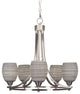 Paramount 5-Light Chandelier, Brushed Nickel, 5" Gray Matrix Glass