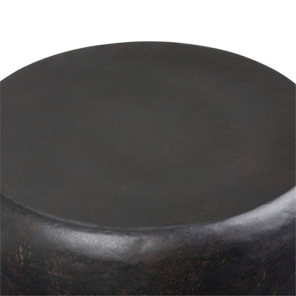 Pemberly Row 20" Industrial Metal Accent Side Table in Bronze