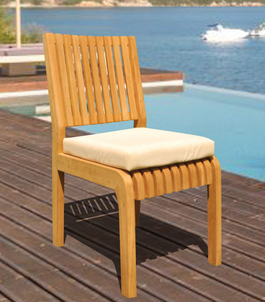 7-Piece Outdoor Teak Patio Dining Set: 94" Oval Extn Table, 6 Maldives Chairs