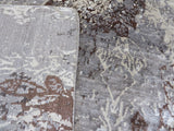 6x9 Handmade Gray Modern Abstract Oriental Rug With Silk