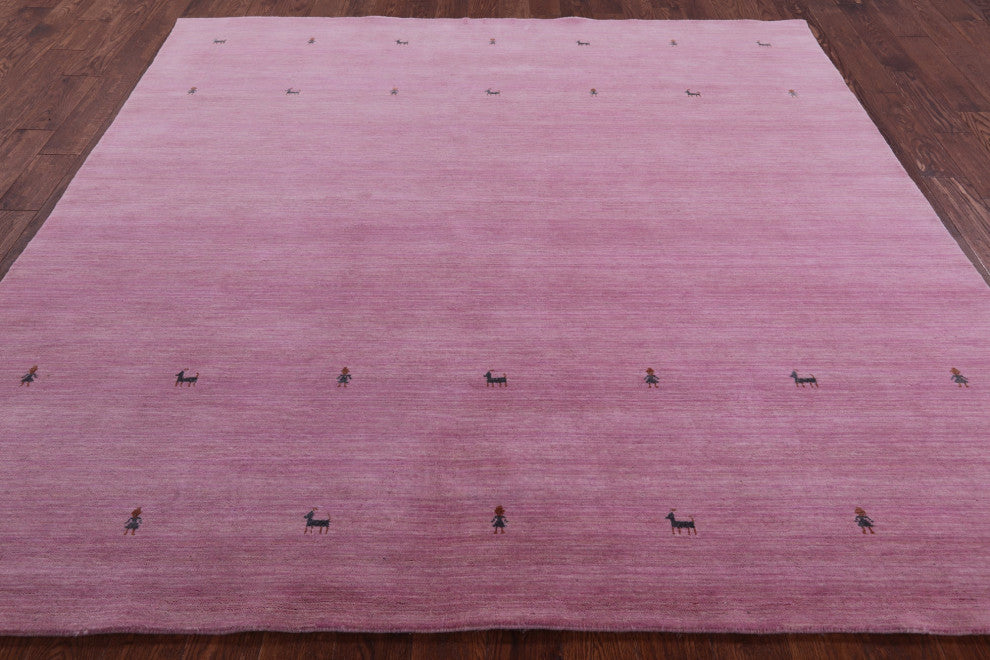 8' Square Persian Gabbeh Hand Knotted Wool Rug - Q15311