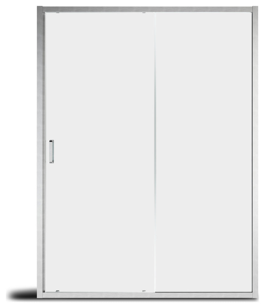 60-in x 72-in Framed Sliding Shower Door, Brushed Nickel