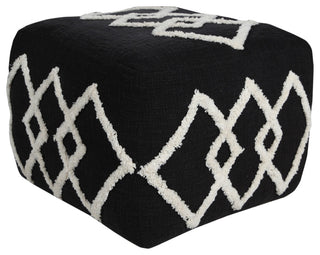 Textured Overlapping Diamonds Pouf Ottoman