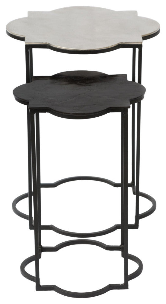 Sofa Side Table, Aluminum, Metal, Black, White, Lounge Cafe Lobby Hospitality