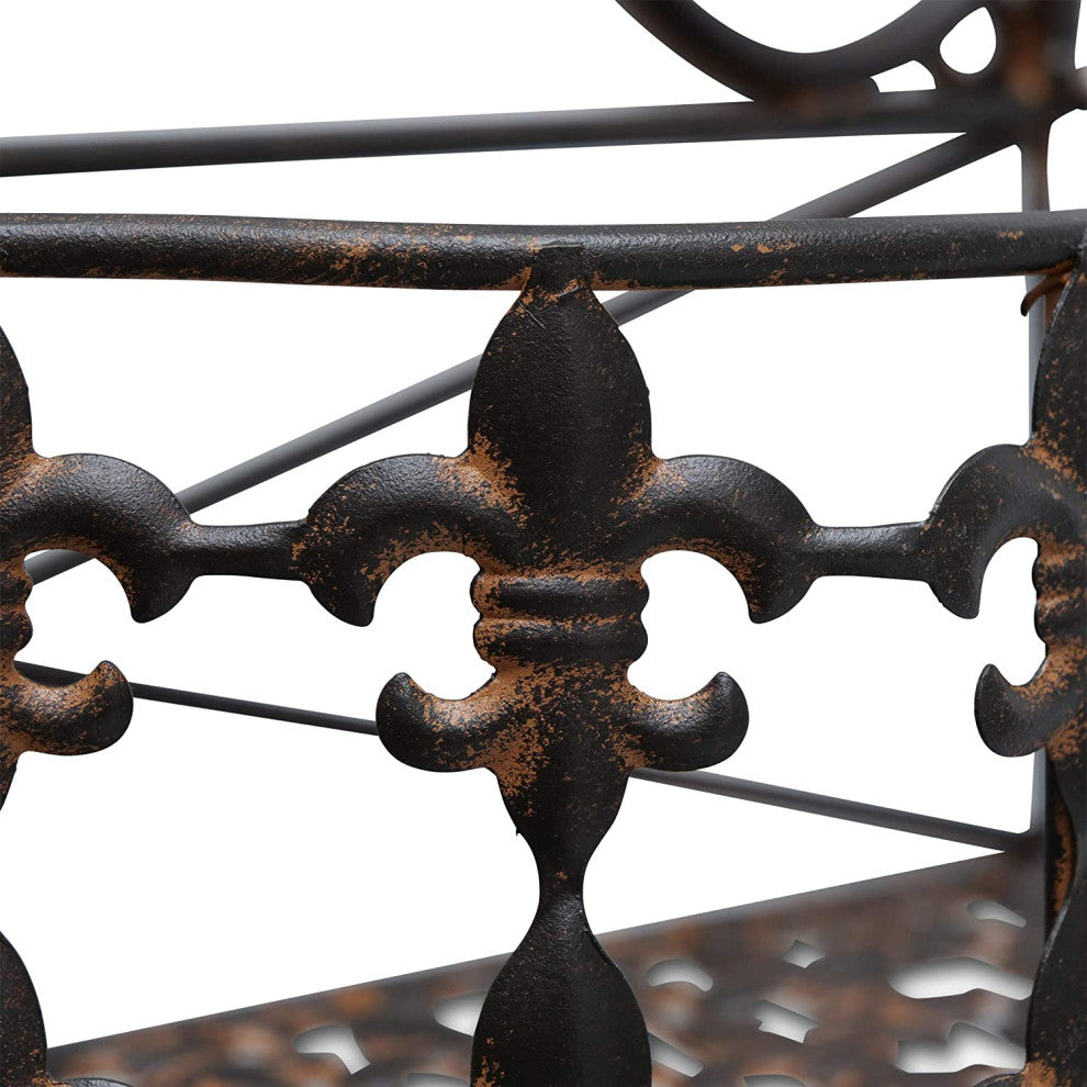 Fleur de Lis Wall Planter Set, Rusty Finish