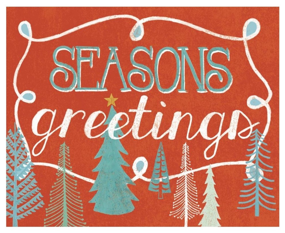 "Seasons Greetings" Digital Paper Print by Mary Urban, 26"x22"