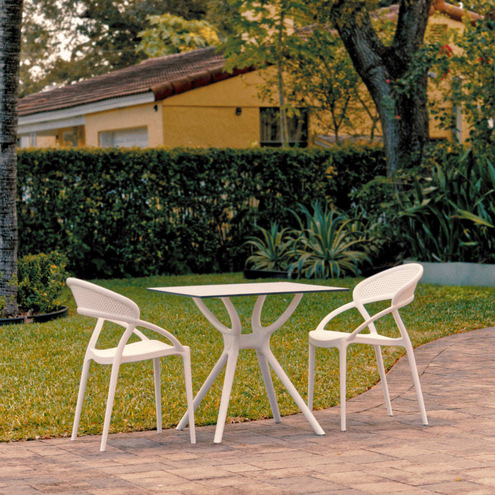 Sunset Dining Set With 2 Chairs White