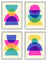 Intergalactic Rainbow Abstract Transparent Geometric Shapes , 4pc, each 16 x 20