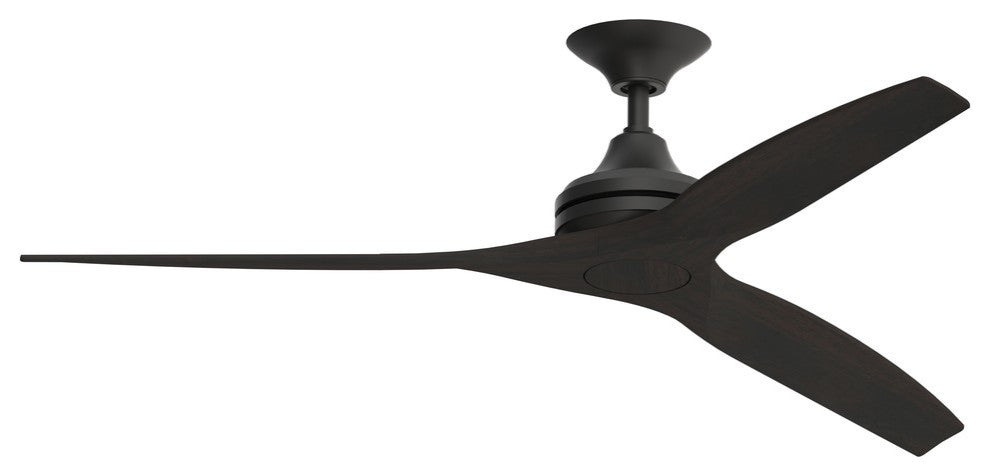 Fanimation Spitfire 72" Fan, Black Motor, Dark Walnut Wood