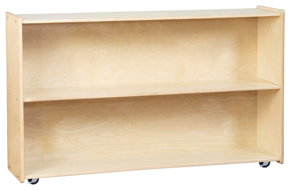 RRI Goods 2 Shelf Horizontal Bookcase With Wheels