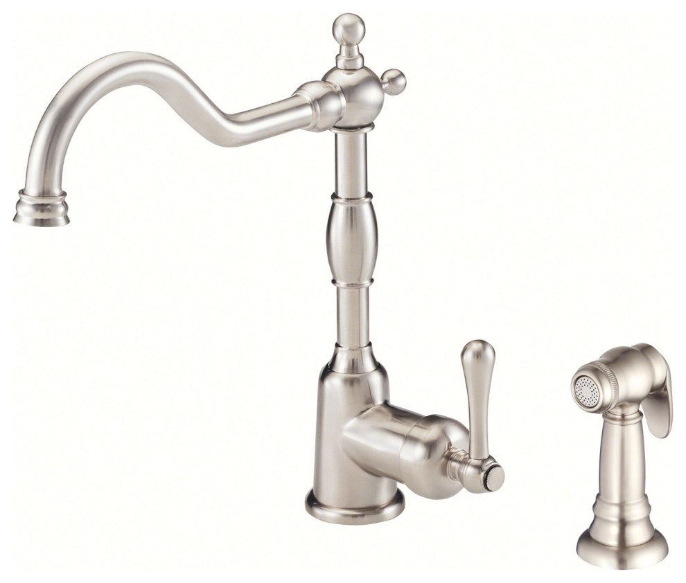 Opulence Single Handle Kitchen Faucet w/ Spray Chrome, Stainless Steel